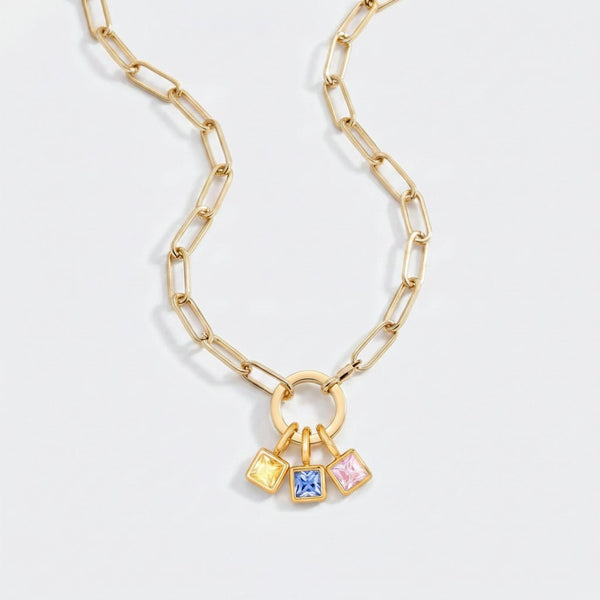 Birth Gem Custom Charm Necklace - Ornaments Co - 1