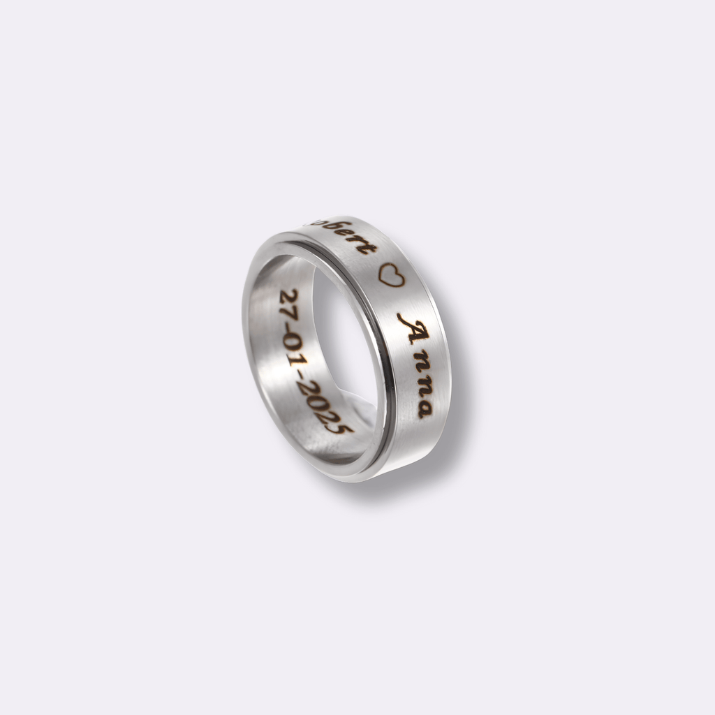 Custom Engraved Spinner Ring For Men - Ornaments Co - 18K Gold Plated