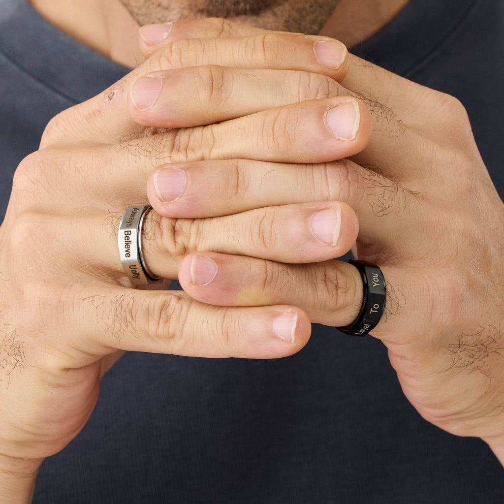 Personalized Multiple Name Engraved Titanium Steel Ring - Ornaments Co - 18K Gold Plated