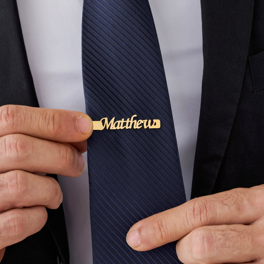 Personalized Name Tie Clip - Ornaments Co - 18K Gold Plated