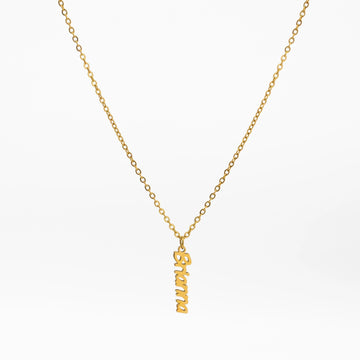 Vertical Name Necklaces for Women - Personalized Necklace - Ornaments Co - Ornaments Co - 18K Gold Plated - 1 - 14 Inch